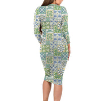 Mele Kalikimaka Hawaii Christmas Family Matching Long Sleeve Bodycon Dress and Hawaiian Shirt Omaomao Seamless Floral Motif LT9 - Polynesian Pride