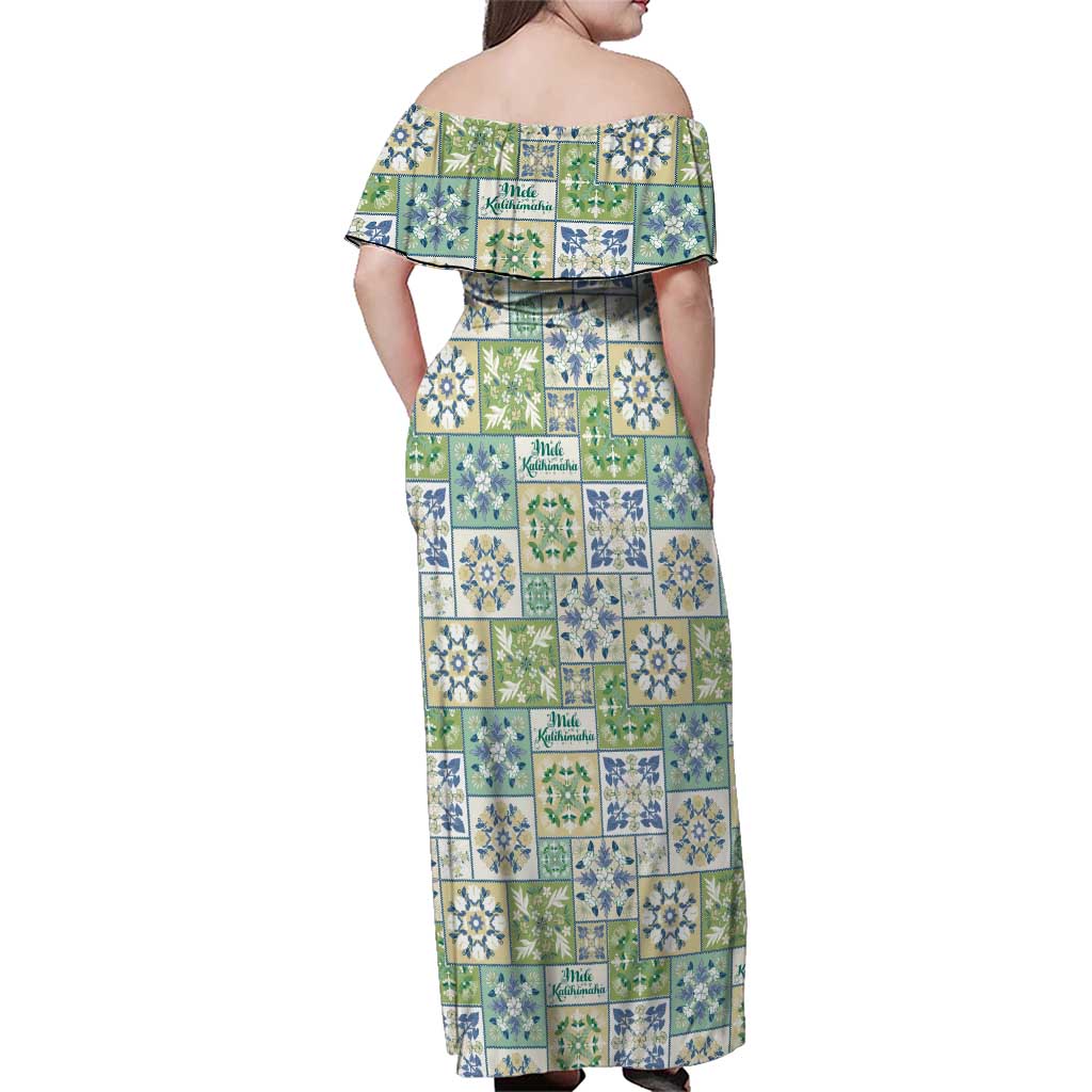 Mele Kalikimaka Hawaii Christmas Family Matching Off Shoulder Maxi Dress and Hawaiian Shirt Omaomao Seamless Floral Motif LT9 - Polynesian Pride
