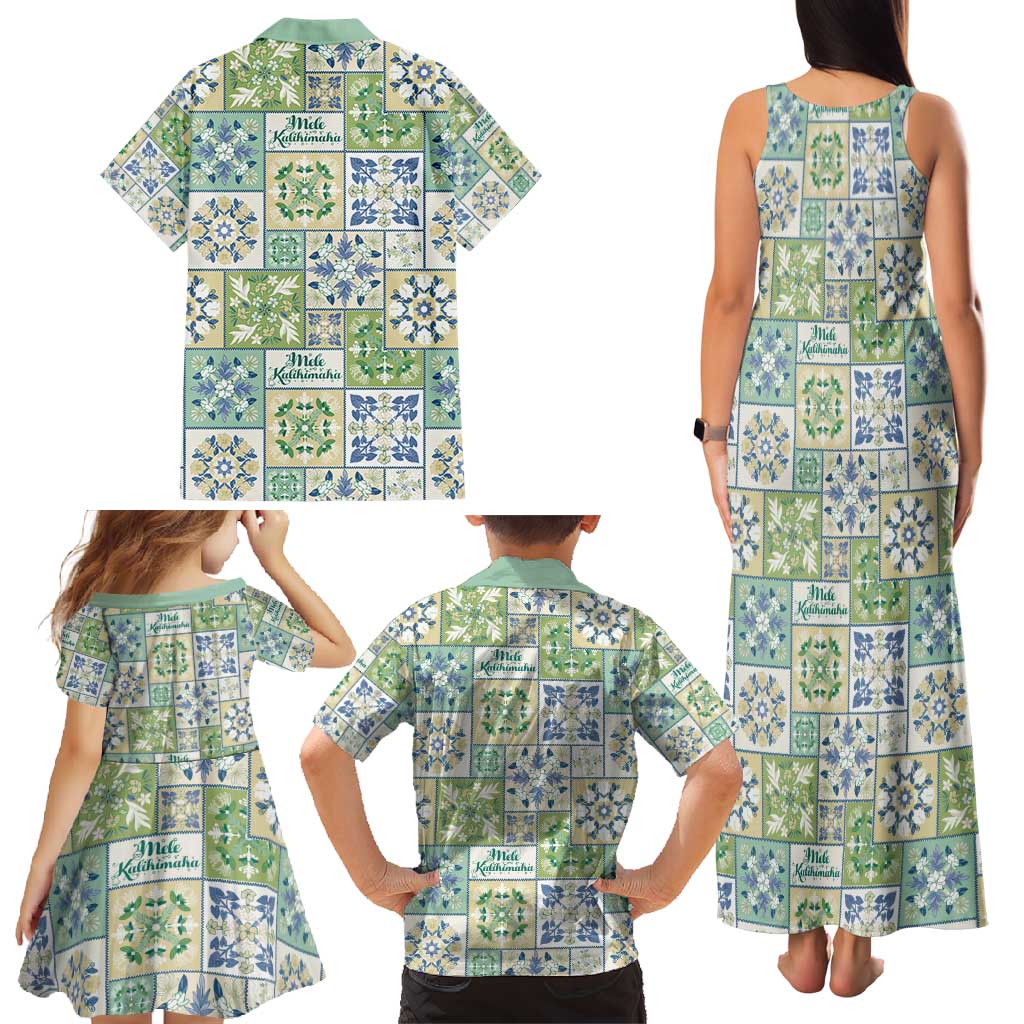 Mele Kalikimaka Hawaii Christmas Family Matching Tank Maxi Dress and Hawaiian Shirt Omaomao Seamless Floral Motif LT9 - Polynesian Pride