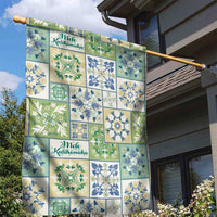 Mele Kalikimaka Hawaii Christmas Garden Flag Omaomao Seamless Floral Motif - Polynesian Pride