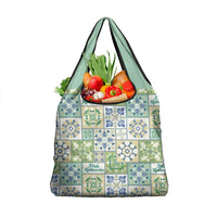 Mele Kalikimaka Hawaii Christmas Grocery Bag Omaomao Seamless Floral Motif - Polynesian Pride