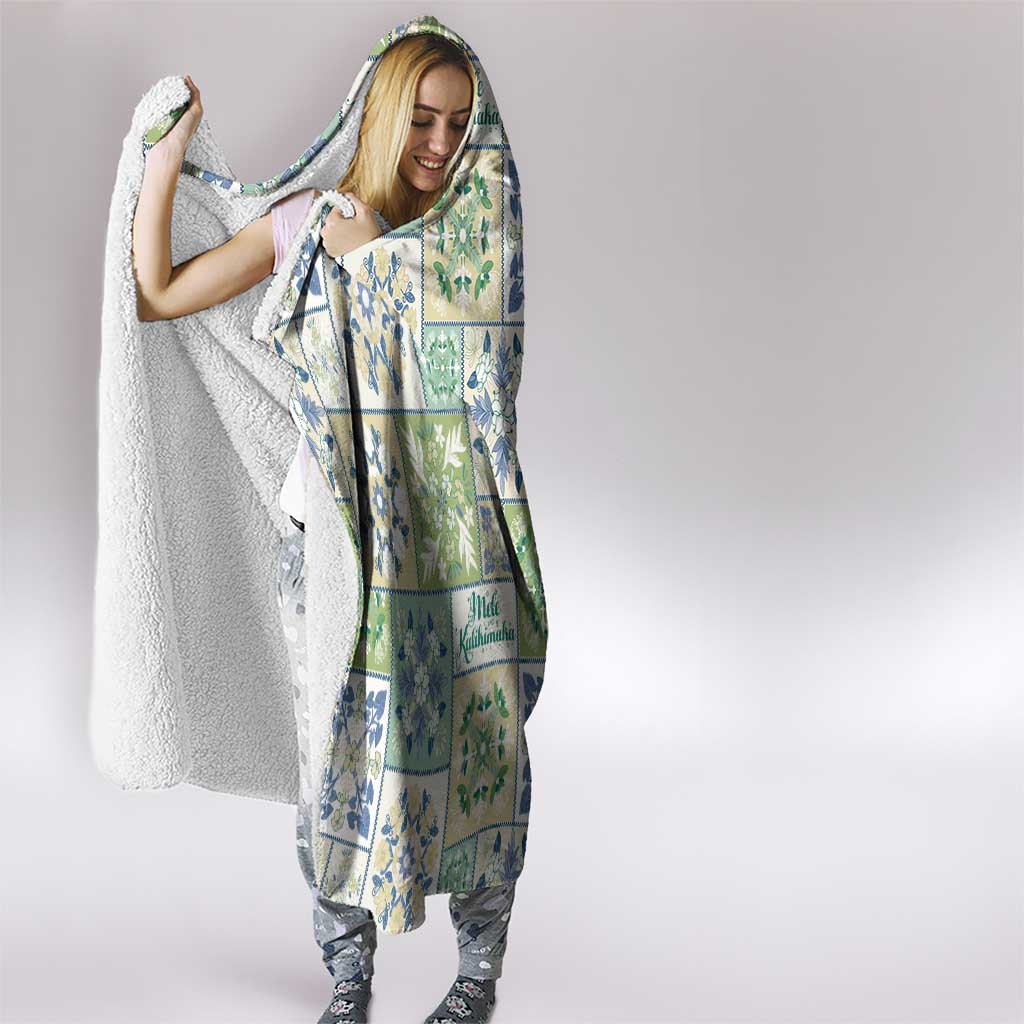 Mele Kalikimaka Hawaii Christmas Hooded Blanket Omaomao Seamless Floral Motif - Polynesian Pride