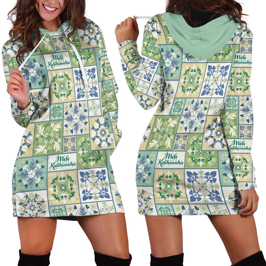 Mele Kalikimaka Hawaii Christmas Hoodie Dress Omaomao Seamless Floral Motif LT9 - Polynesian Pride