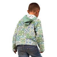 Mele Kalikimaka Hawaii Christmas Kid Hoodie Omaomao Seamless Floral Motif - Polynesian Pride
