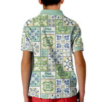 Mele Kalikimaka Hawaii Christmas Kid Polo Shirt Omaomao Seamless Floral Motif - Polynesian Pride