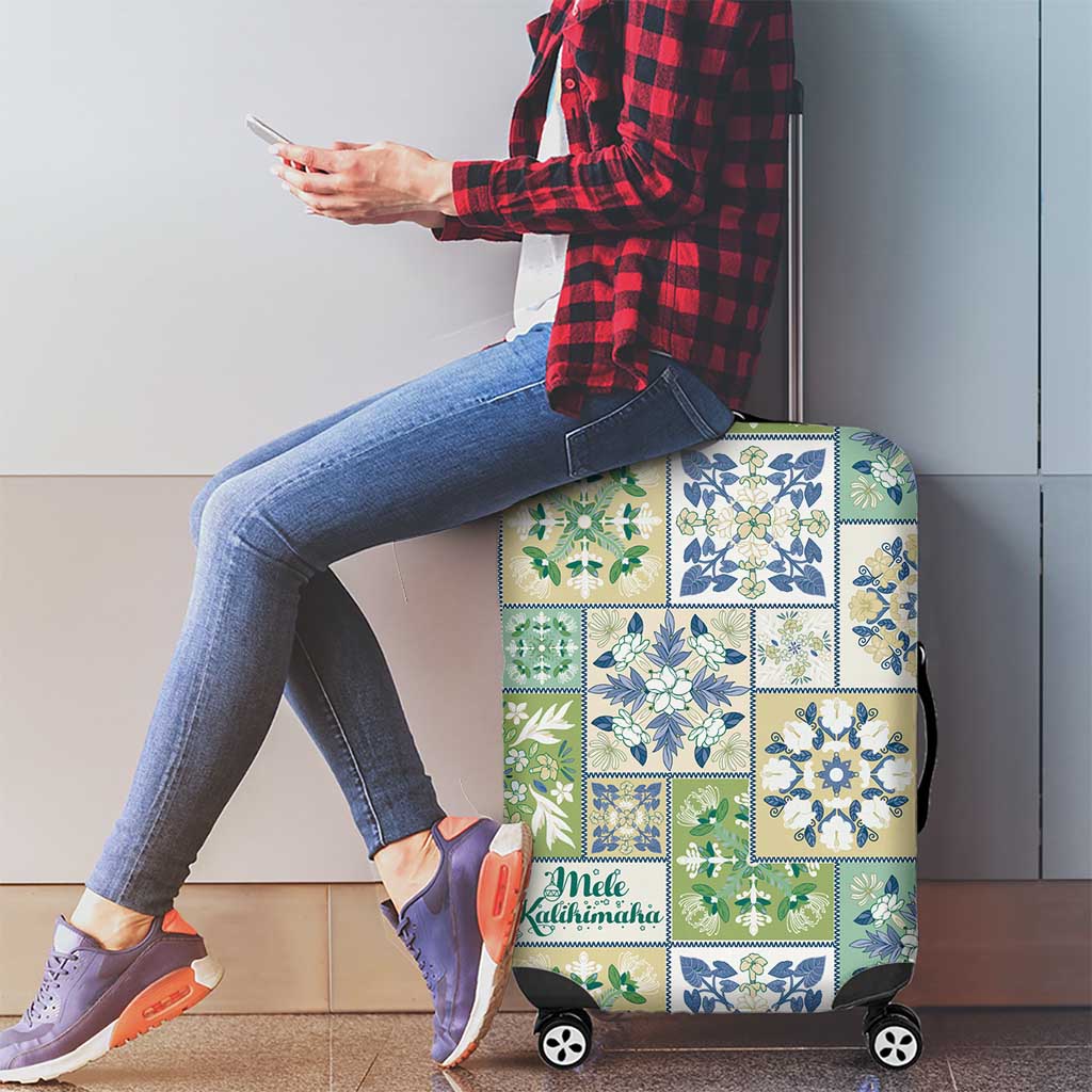Mele Kalikimaka Hawaii Christmas Luggage Cover Omaomao Seamless Floral Motif - Polynesian Pride