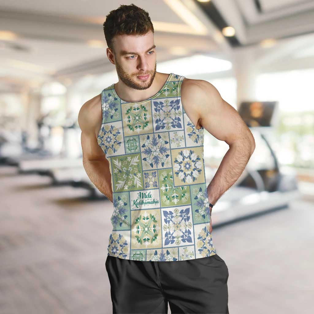 Mele Kalikimaka Hawaii Christmas Men Tank Top Omaomao Seamless Floral Motif - Polynesian Pride