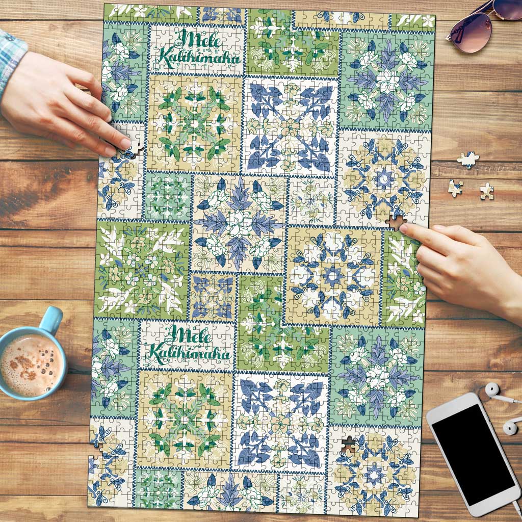 Mele Kalikimaka Hawaii Christmas Puzzle Omaomao Seamless Floral Motif - Polynesian Pride