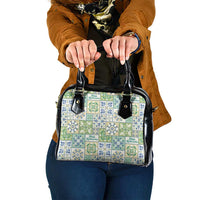 Mele Kalikimaka Hawaii Christmas Shoulder Handbag Omaomao Seamless Floral Motif - Polynesian Pride