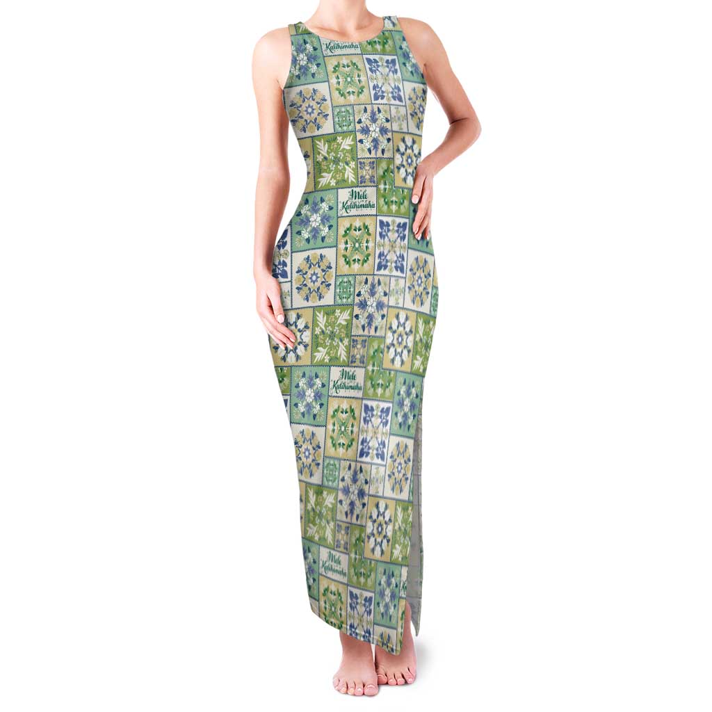 Mele Kalikimaka Hawaii Christmas Tank Maxi Dress Omaomao Seamless Floral Motif - Polynesian Pride