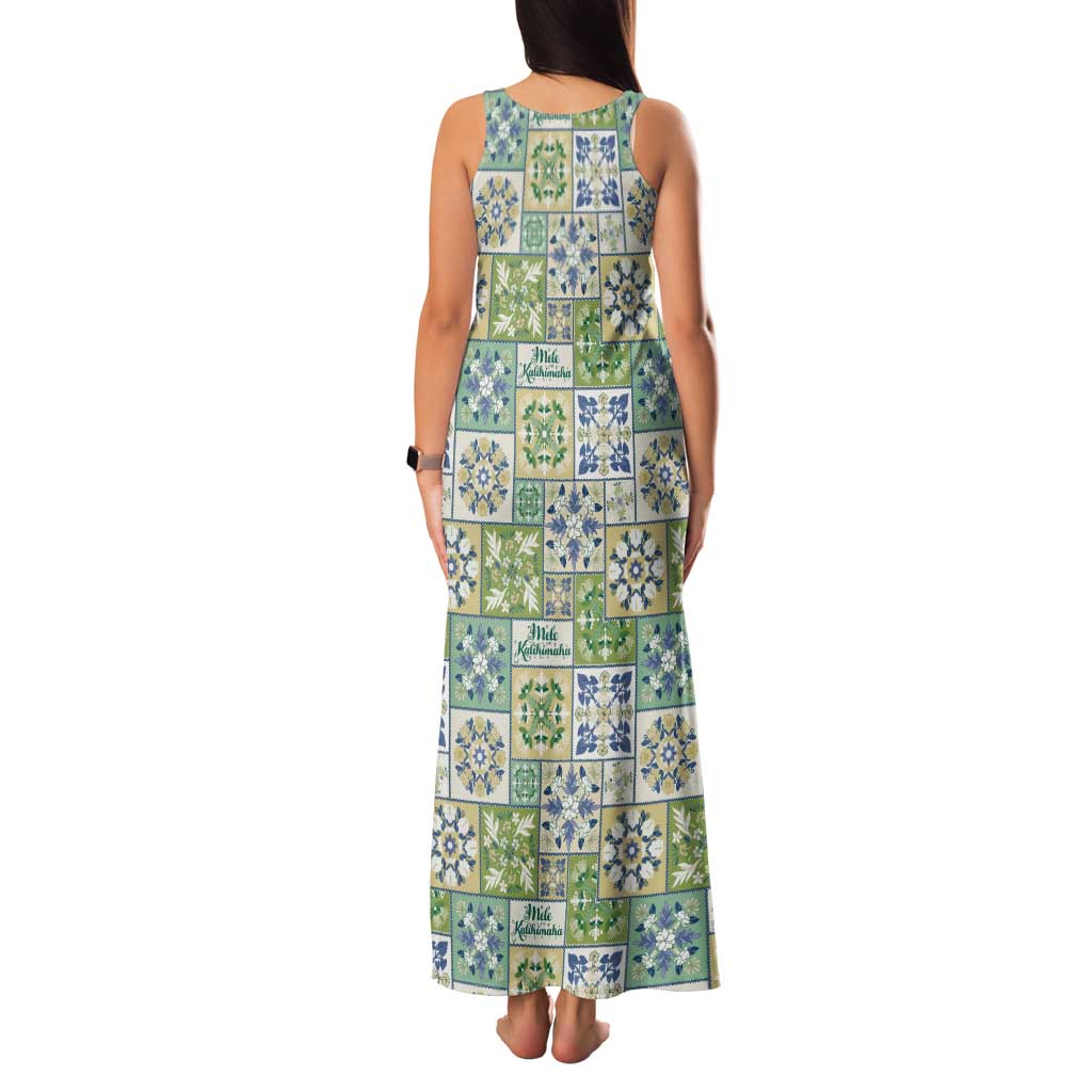 Mele Kalikimaka Hawaii Christmas Tank Maxi Dress Omaomao Seamless Floral Motif - Polynesian Pride