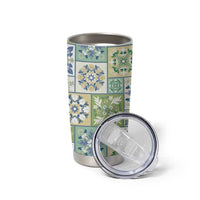 Mele Kalikimaka Hawaii Christmas Tumbler Cup Omaomao Seamless Floral Motif - Polynesian Pride