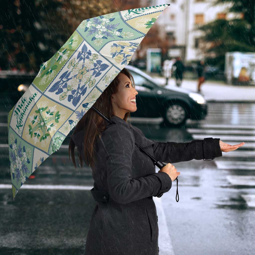 Mele Kalikimaka Hawaii Christmas Umbrella Omaomao Seamless Floral Motif - Polynesian Pride