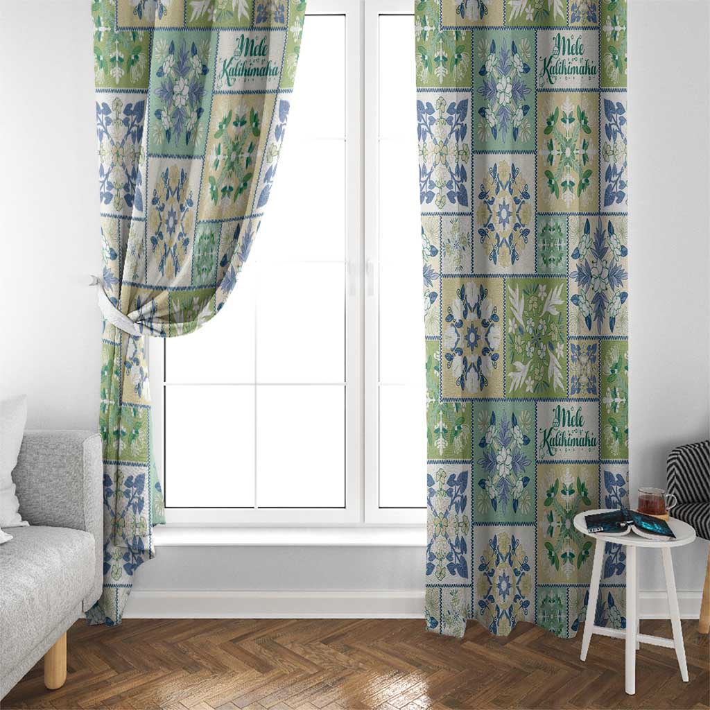 Mele Kalikimaka Hawaii Christmas Window Curtain Omaomao Seamless Floral Motif - Polynesian Pride