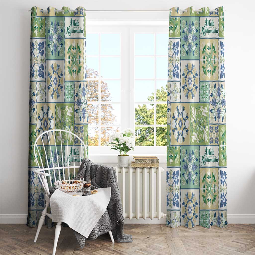 Mele Kalikimaka Hawaii Christmas Window Curtain Omaomao Seamless Floral Motif - Polynesian Pride