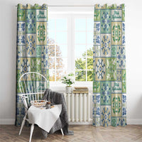 Mele Kalikimaka Hawaii Christmas Window Curtain Omaomao Seamless Floral Motif - Polynesian Pride
