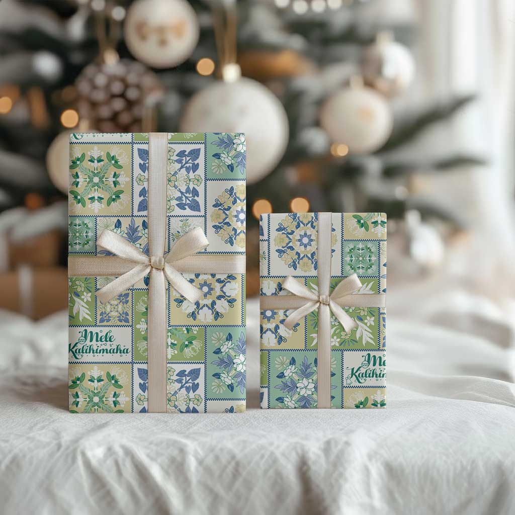 Mele Kalikimaka Hawaii Christmas Wrapping Paper Omaomao Seamless Floral Motif - Polynesian Pride