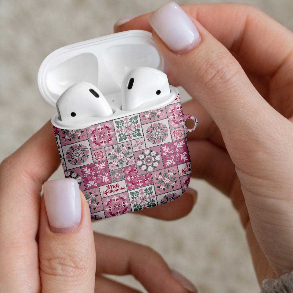 Mele Kalikimaka Hawaii Christmas AirPods Case Akala Seamless Floral Motif - Polynesian Pride