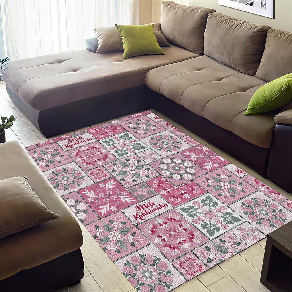Mele Kalikimaka Hawaii Christmas Area Rug Akala Seamless Floral Motif - Polynesian Pride