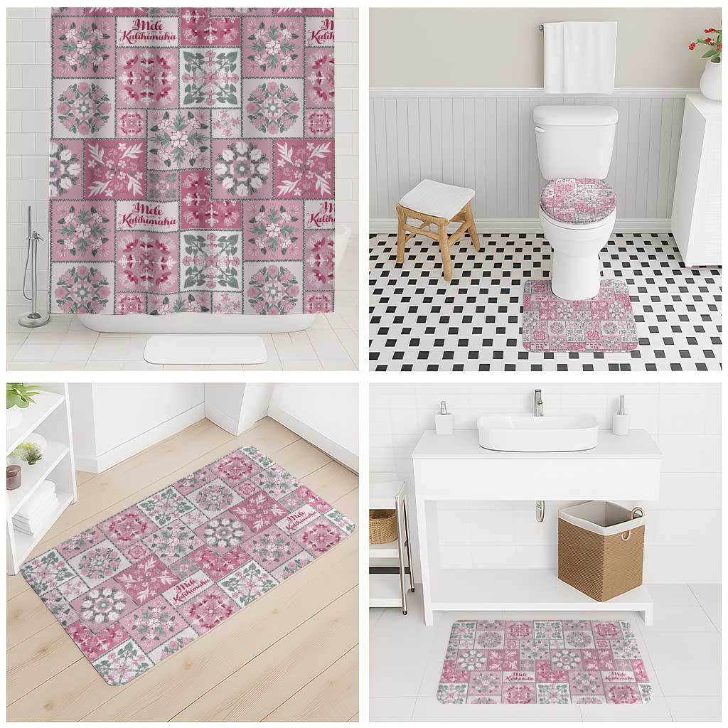 Mele Kalikimaka Hawaii Christmas Bathroom Set Akala Seamless Floral Motif - Polynesian Pride