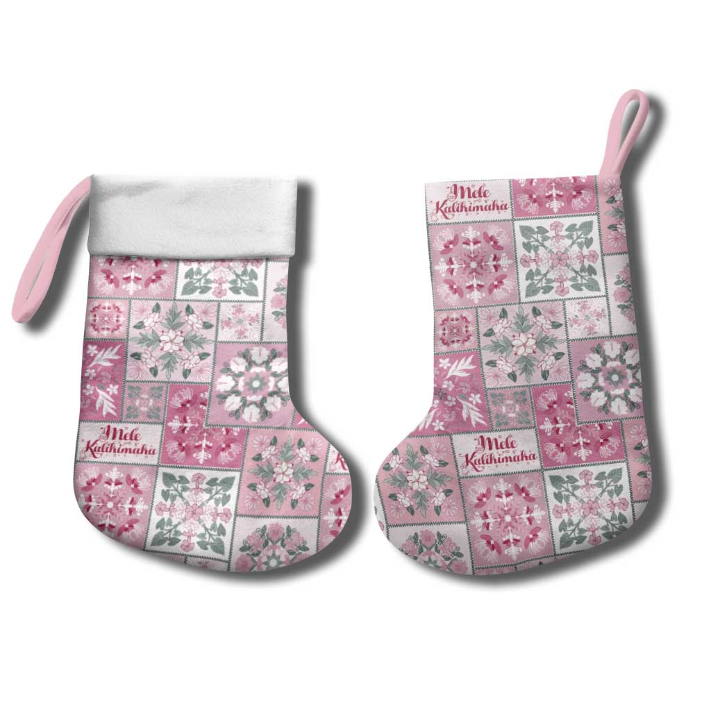 Mele Kalikimaka Hawaii Christmas Stocking Akala Seamless Floral Motif - Polynesian Pride