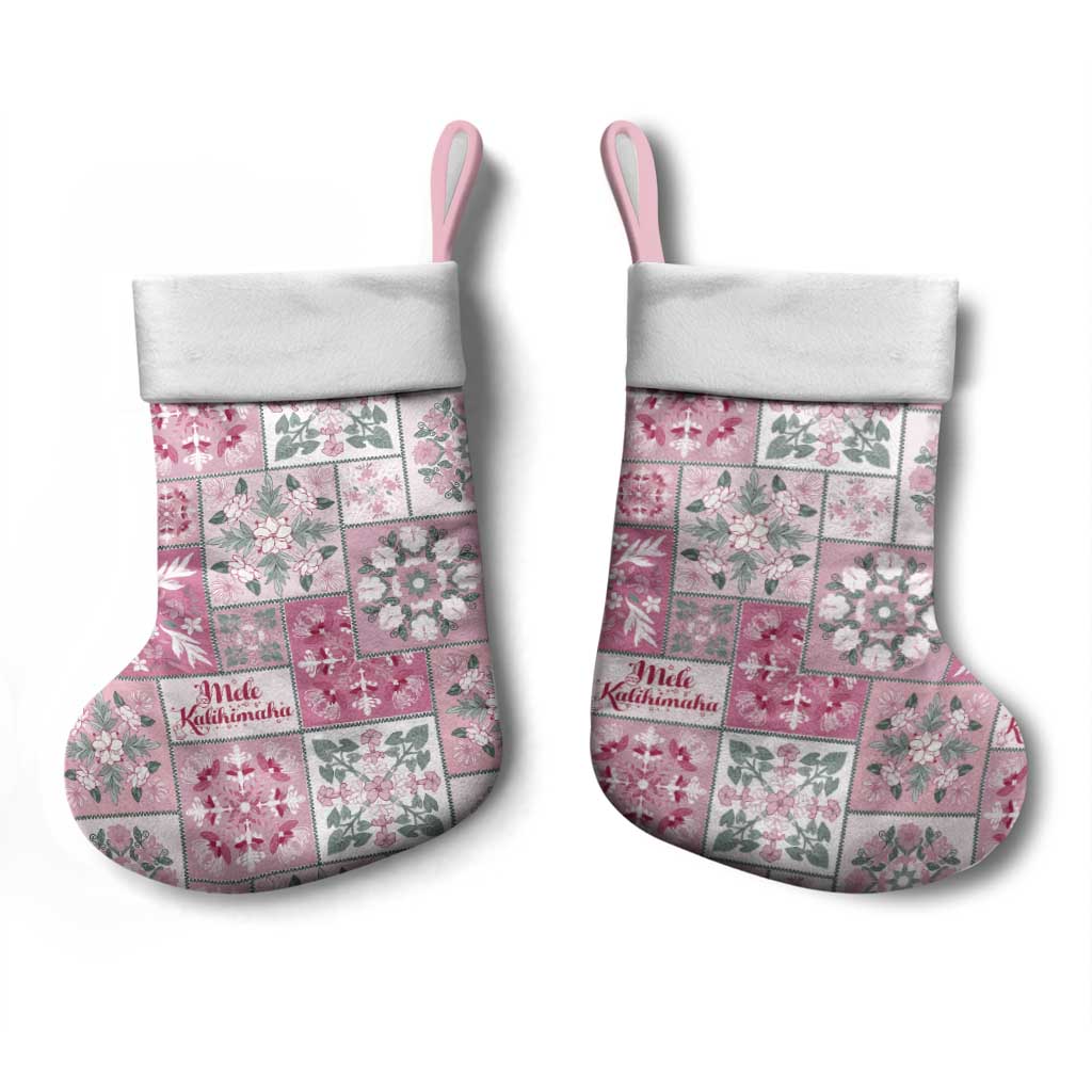 Mele Kalikimaka Hawaii Christmas Stocking Akala Seamless Floral Motif - Polynesian Pride