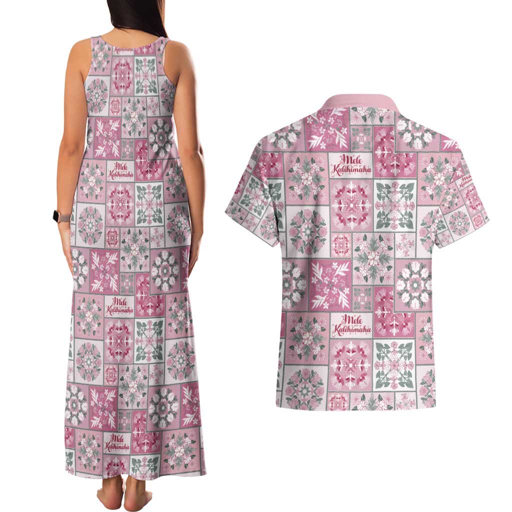 Mele Kalikimaka Hawaii Christmas Couples Matching Tank Maxi Dress and Hawaiian Shirt Akala Seamless Floral Motif LT9 - Polynesian Pride