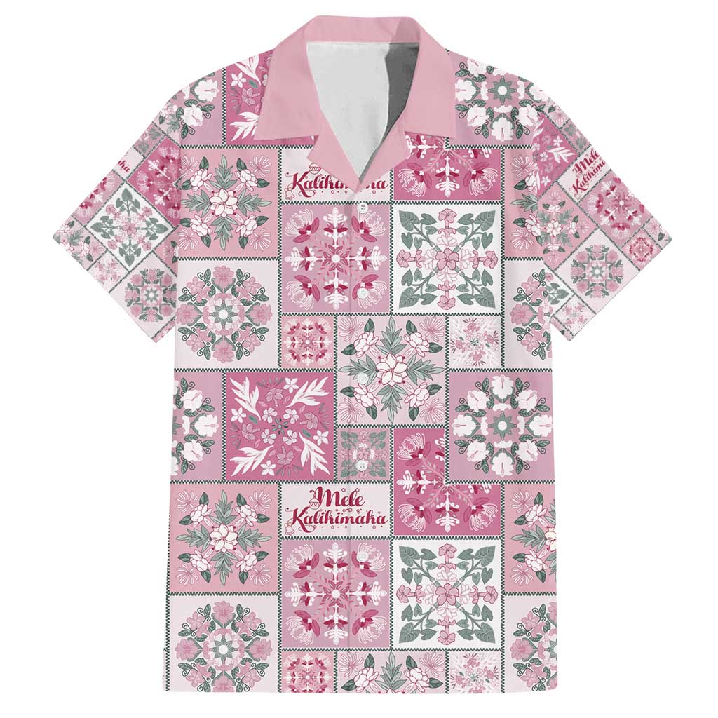 Mele Kalikimaka Hawaii Christmas Family Matching Off Shoulder Short Dress and Hawaiian Shirt Akala Seamless Floral Motif LT9 Dad's Shirt - Short Sleeve Pink - Polynesian Pride