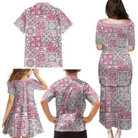 Mele Kalikimaka Hawaii Christmas Family Matching Puletasi and Hawaiian Shirt Akala Seamless Floral Motif LT9 - Polynesian Pride