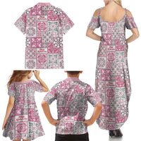 Mele Kalikimaka Hawaii Christmas Family Matching Summer Maxi Dress and Hawaiian Shirt Akala Seamless Floral Motif LT9 - Polynesian Pride