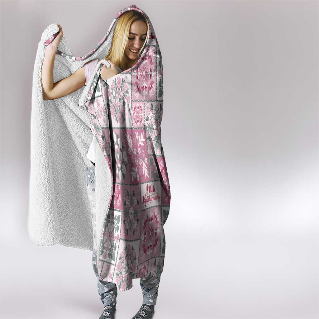 Mele Kalikimaka Hawaii Christmas Hooded Blanket Akala Seamless Floral Motif - Polynesian Pride