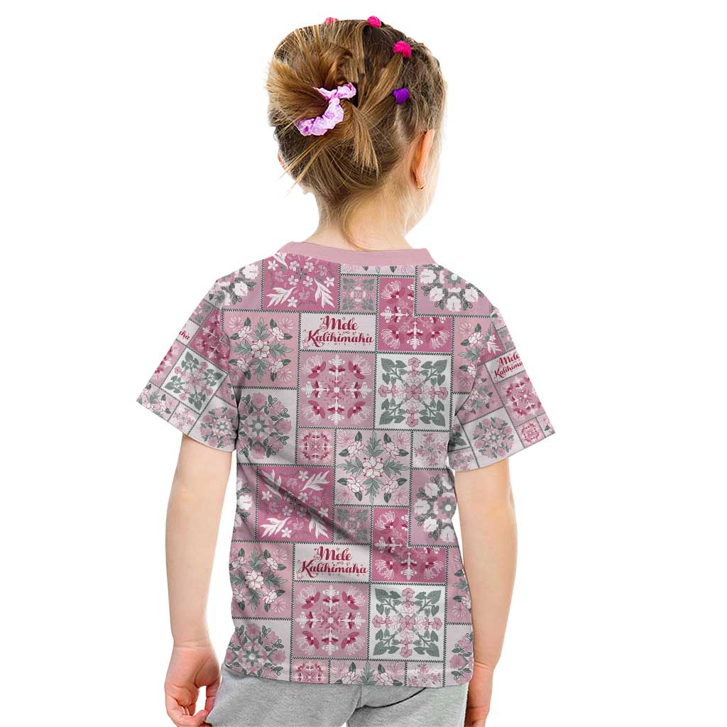Mele Kalikimaka Hawaii Christmas Kid T Shirt Akala Seamless Floral Motif - Polynesian Pride