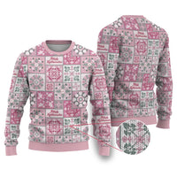 Mele Kalikimaka Hawaii Christmas Ugly Christmas Sweater Akala Seamless Floral Motif - Polynesian Pride