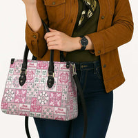 Mele Kalikimaka Hawaii Christmas Leather Bag Akala Seamless Floral Motif - Polynesian Pride