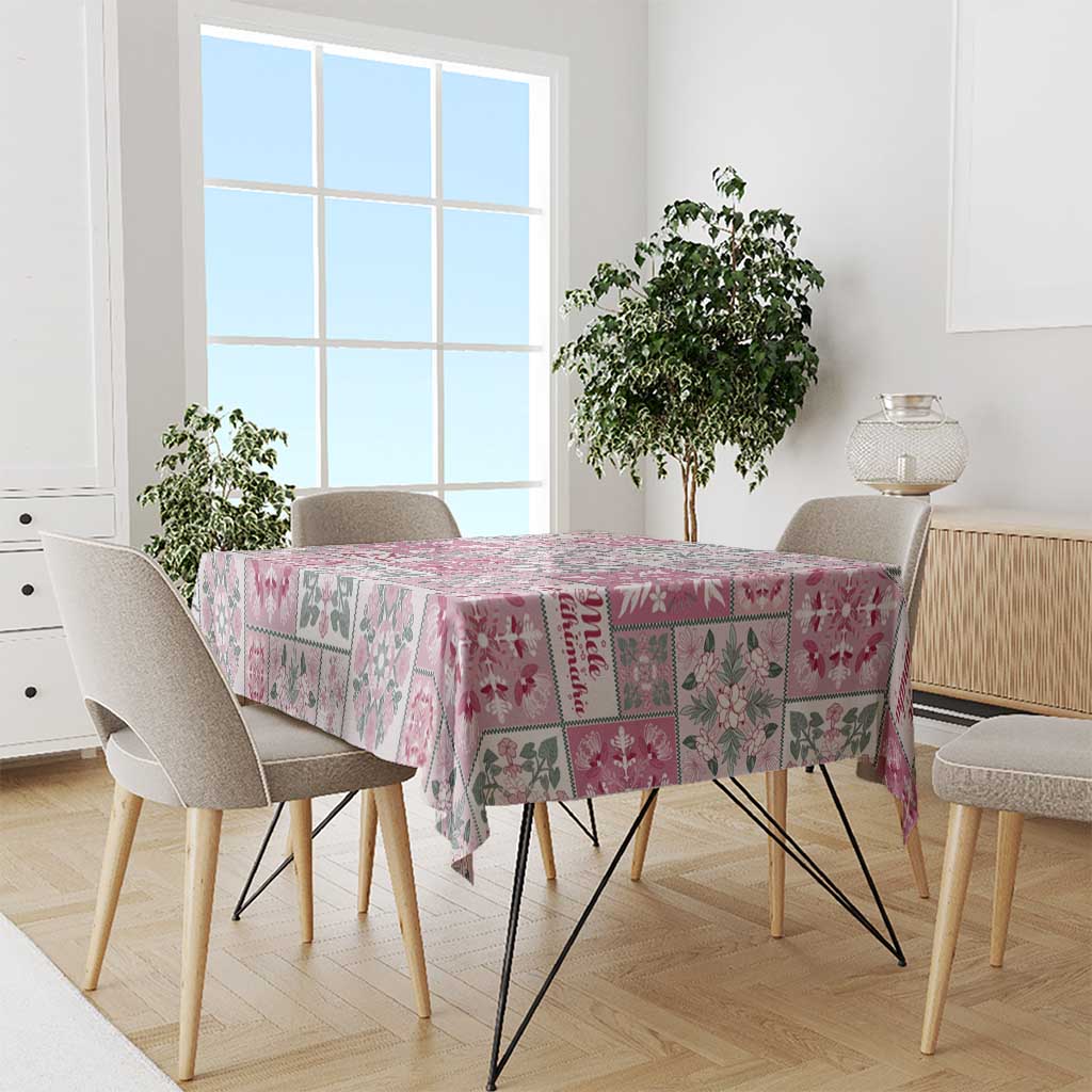 Mele Kalikimaka Hawaii Christmas Tablecloth Akala Seamless Floral Motif - Polynesian Pride