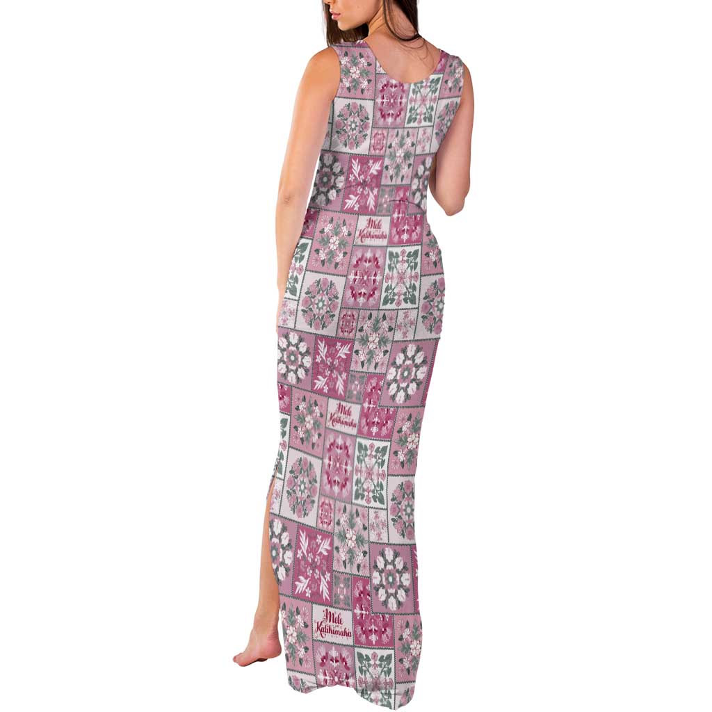 Mele Kalikimaka Hawaii Christmas Tank Maxi Dress Akala Seamless Floral Motif - Polynesian Pride