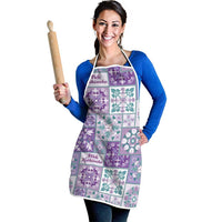 Mele Kalikimaka Hawaii Christmas Apron Poni Seamless Floral Motif - Polynesian Pride