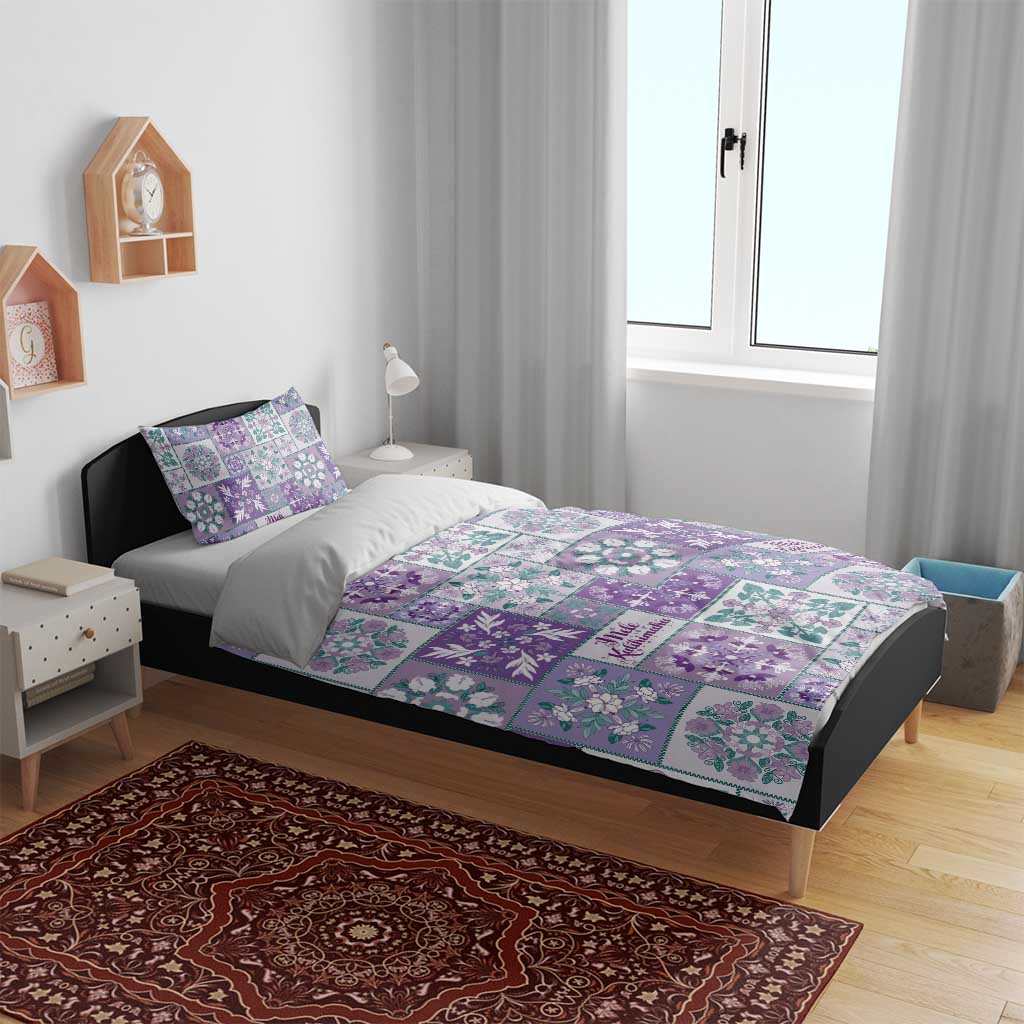 Mele Kalikimaka Hawaii Christmas Bedding Set Poni Seamless Floral Motif - Polynesian Pride