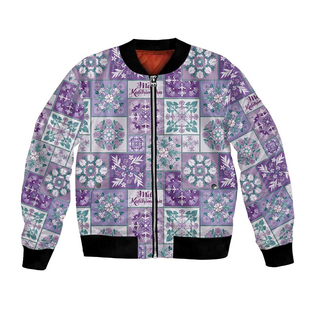 Mele Kalikimaka Hawaii Christmas Bomber Jacket Poni Seamless Floral Motif - Polynesian Pride