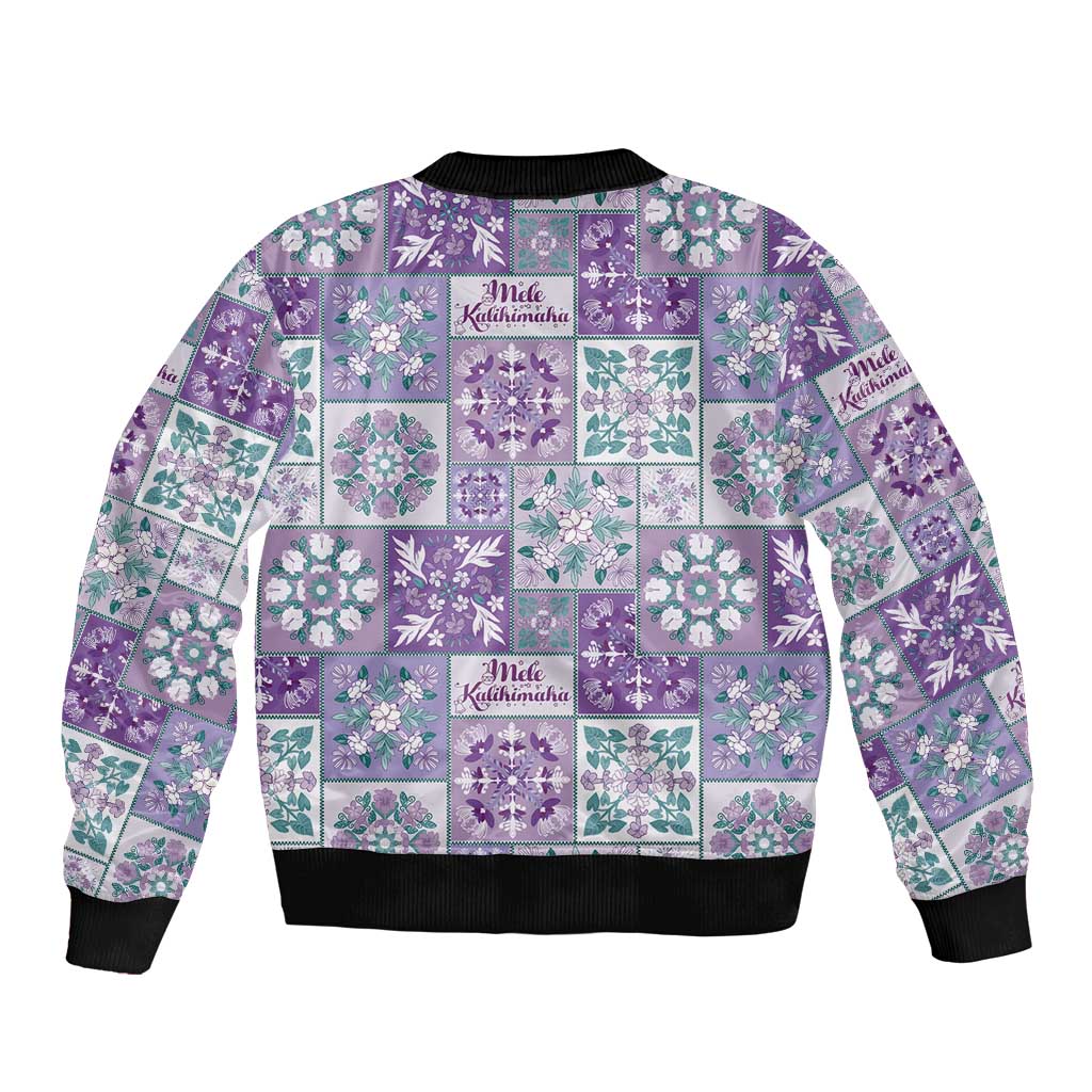 Mele Kalikimaka Hawaii Christmas Bomber Jacket Poni Seamless Floral Motif - Polynesian Pride