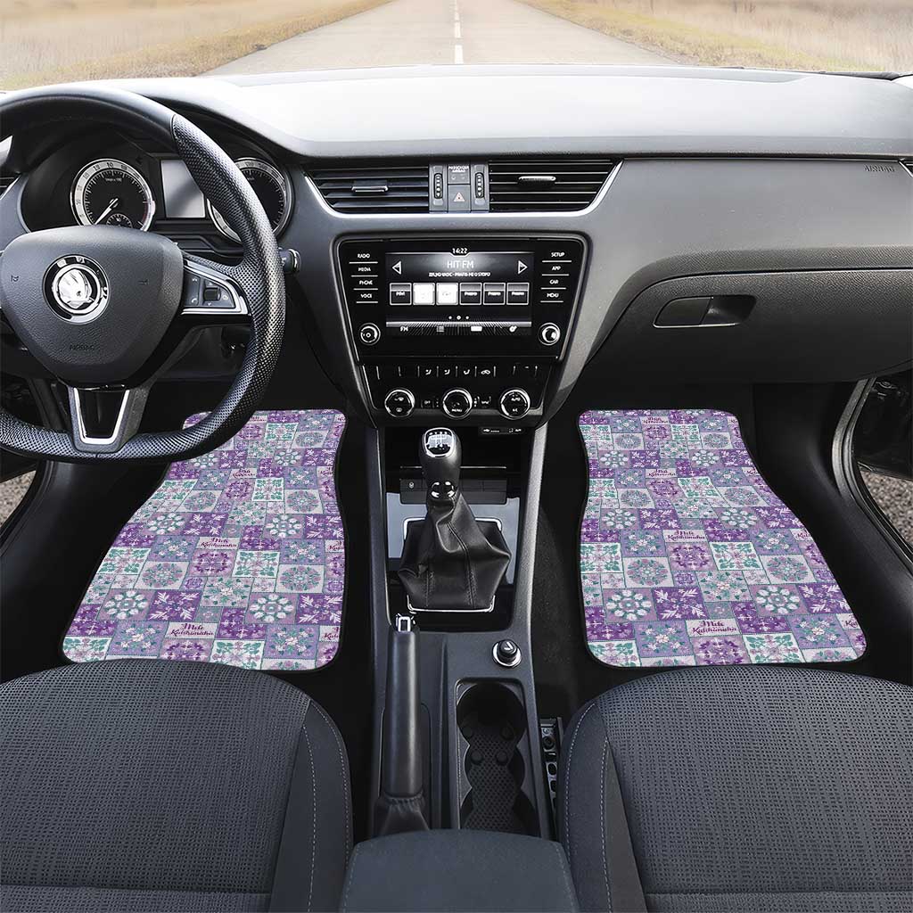 Mele Kalikimaka Hawaii Christmas Car Mats Poni Seamless Floral Motif - Polynesian Pride
