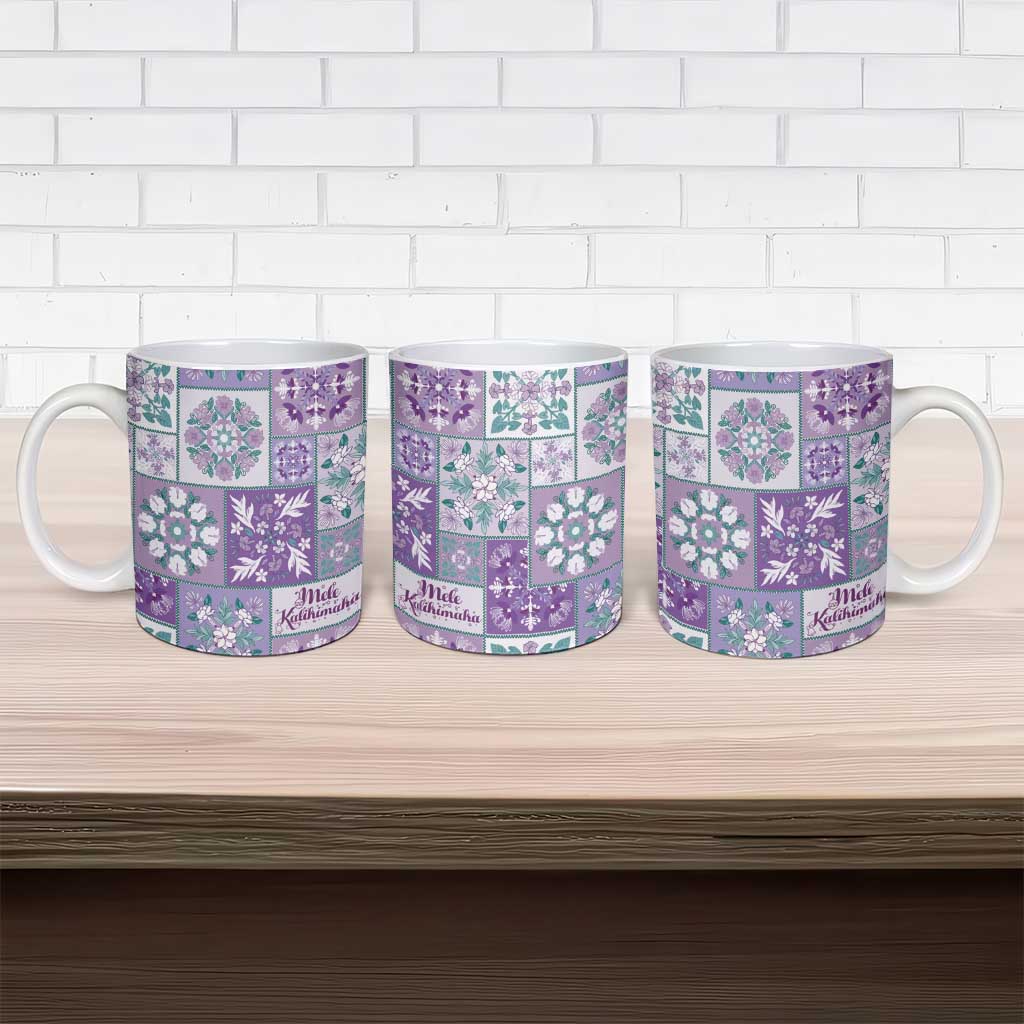 Mele Kalikimaka Hawaii Christmas Ceramic Mug Poni Seamless Floral Motif - Polynesian Pride