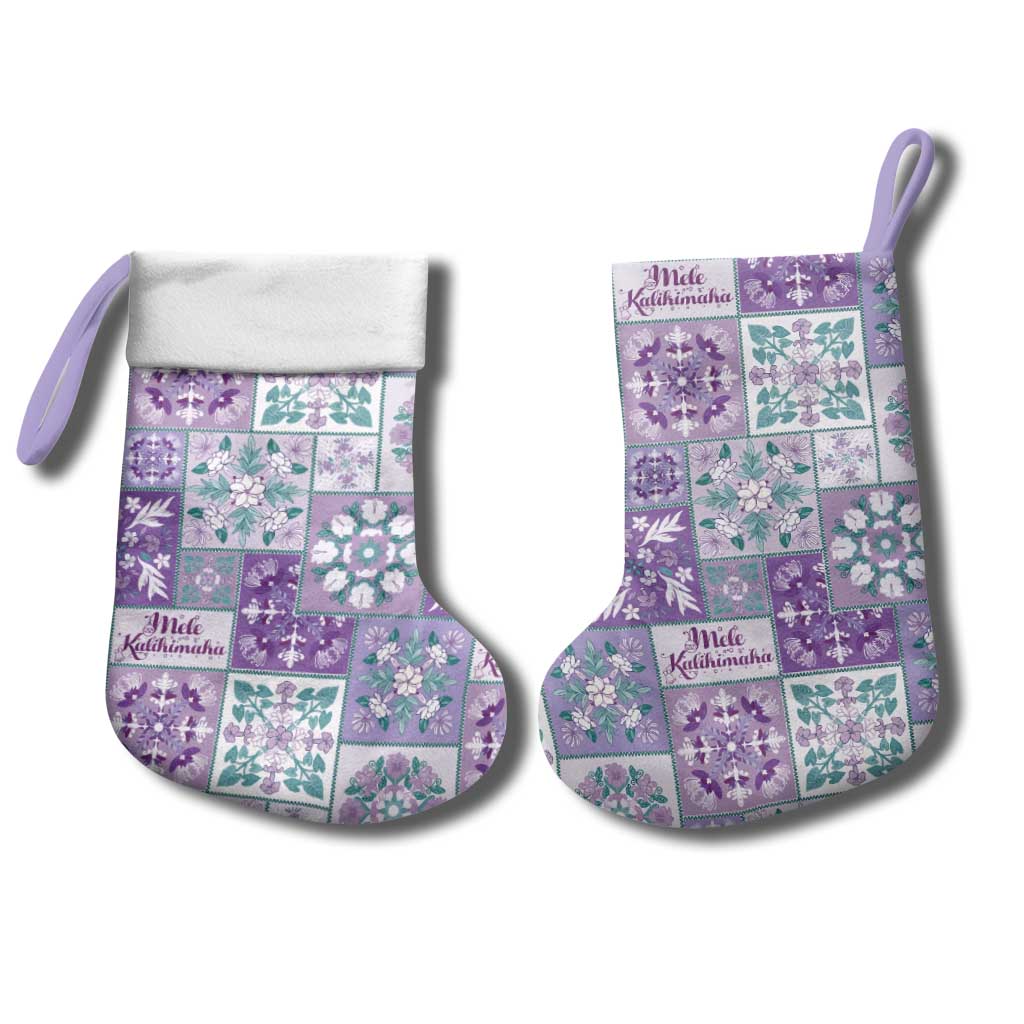 Mele Kalikimaka Hawaii Christmas Stocking Poni Seamless Floral Motif - Polynesian Pride