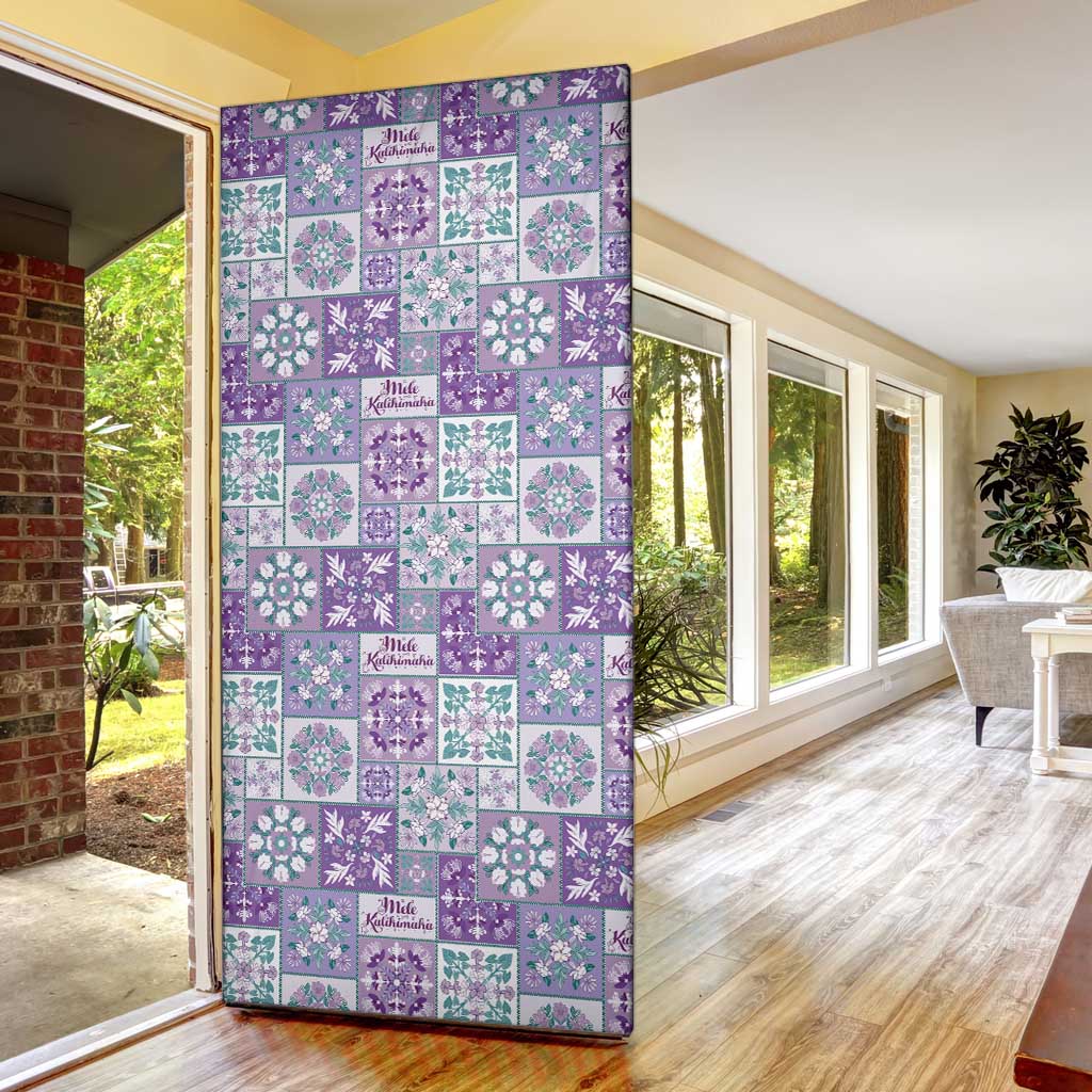 Mele Kalikimaka Hawaii Christmas Door Cover Poni Seamless Floral Motif - Polynesian Pride