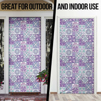 Mele Kalikimaka Hawaii Christmas Door Cover Poni Seamless Floral Motif - Polynesian Pride