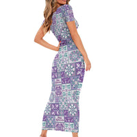Mele Kalikimaka Hawaii Christmas Family Matching Short Sleeve Bodycon Dress and Hawaiian Shirt Poni Seamless Floral Motif LT9 - Polynesian Pride