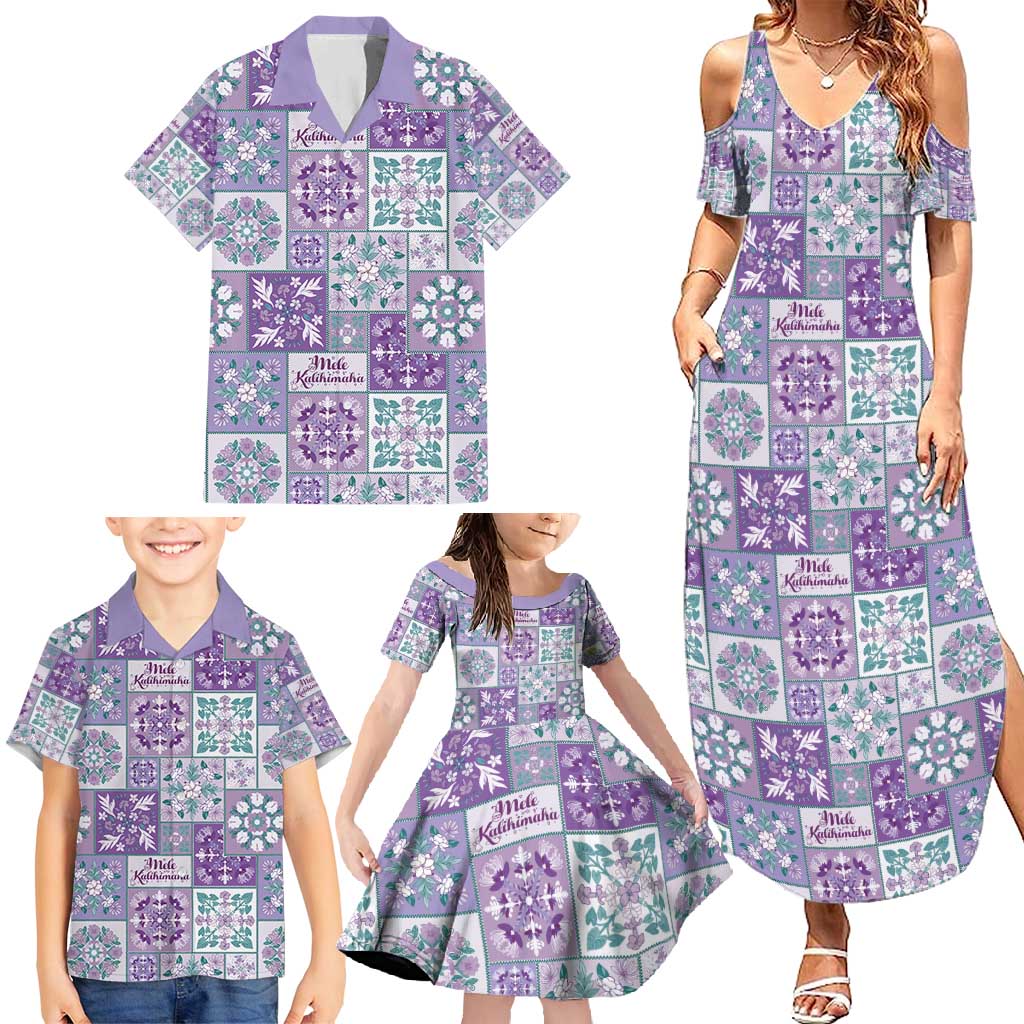 Mele Kalikimaka Hawaii Christmas Family Matching Summer Maxi Dress and Hawaiian Shirt Poni Seamless Floral Motif - Polynesian Pride
