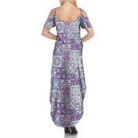 Mele Kalikimaka Hawaii Christmas Family Matching Summer Maxi Dress and Hawaiian Shirt Poni Seamless Floral Motif LT9 - Polynesian Pride