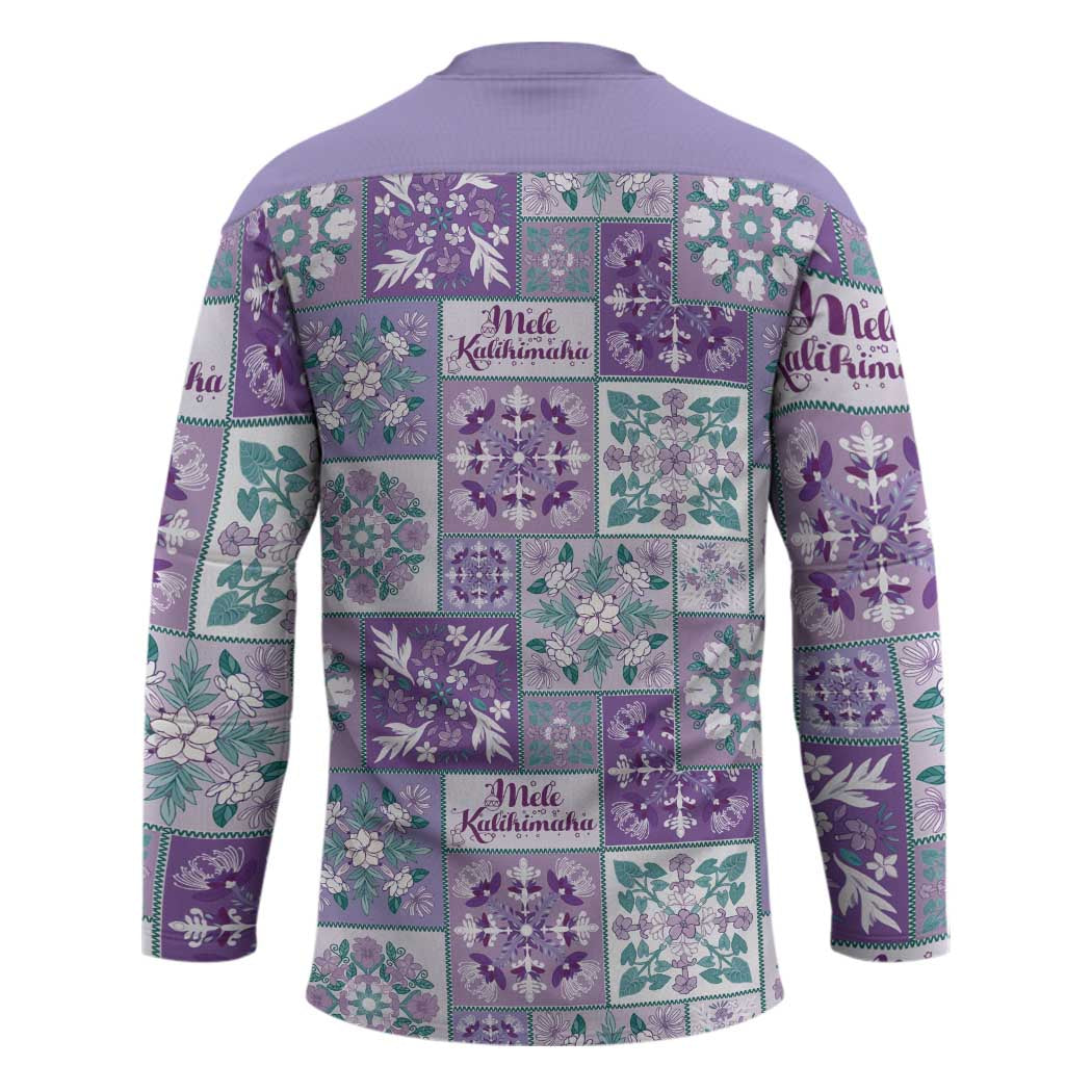 Mele Kalikimaka Hawaii Christmas Hockey Jersey Poni Seamless Floral Motif - Polynesian Pride