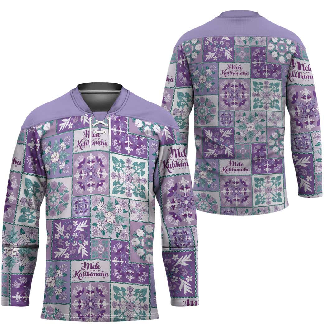 Mele Kalikimaka Hawaii Christmas Hockey Jersey Poni Seamless Floral Motif - Polynesian Pride